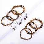 AD Beads Natural Gemstone Round Loose Beads 15" for Bracelet Necklace Earrings Jwelery Making Crafts DIY (4mm, Yellow Tiger Eye) - color: Yellow Tiger Eye, size: 4mm