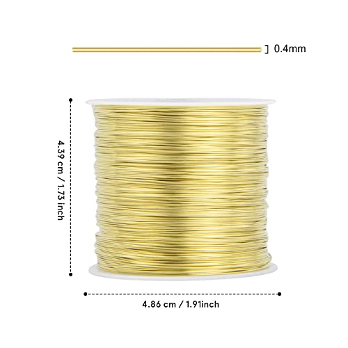 [328 Feet] 26 Gauge Craft Wire Jewelry Wire 100M/0.4mm Gold Plated Thin Brass Soft Metal Wire Bulk for Jewelry Making - color: Gold, size: 0.4mm