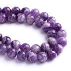 160PCS 4MM Purple Amethyst Dream Lace Beads Natural Quartz Crystal Stone Loose Beads for Jewelry Making DIY Bracelet Grade A+ - color: Purple Dream Lace Amethysts, size: 4mm (2 strands)