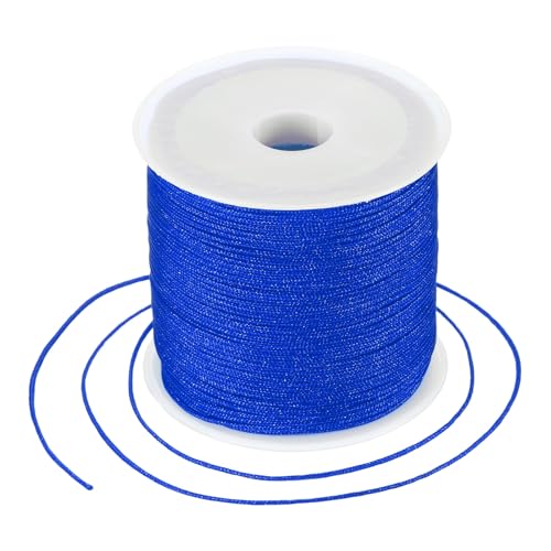 MECCANIXITY 0.8mm Nylon String for Bracelets, 44 Yards Satin Nylon Beading Thread Chinese Knotting Cord for Jewelry Making DIY Craft Beading Friendship Necklace Bracelet(Dark Blue) - color: Dark Blue, size: 0.8mm