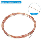 PATIKIL 32.8 Feet Solid Bare Copper Wire, 23 Gauge 99.9% Pure Copper Wire 0.6mm Soft Beading Wire Metal Plant Stem Ties for Jewelry Craft (10m) - size: 0.6mmx10m