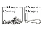 JGFinds Fish & Hook Bracelet Toggle Clasps - 10 Complete Sets of Silver DIY Jewelry Making Supplies, Bracelet Clasp, Sweater Barrel Toggle Closure or Connector