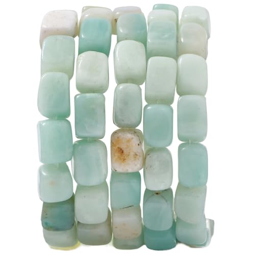 Natural Large Amazonite Cube Stone Beads 8x11mm 38cm/str Loose Semi Gemstone Stone Square Beads for Making Bracelets Necklace - color: Amazonite