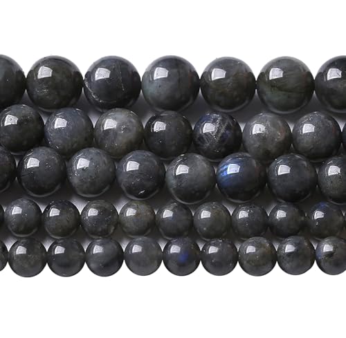 6MM 60PCS Natural Stone Black Labradorite Beads Crystal Loose Beads for Jewelry Making DIY Bracelet - color: Black Labradorite, size: 6mm