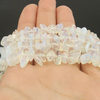 30in White Opalite Natural Chip Stone Beads 5-8mm About 230pcs, Irregular Drilled Translucent White Bead for Bracelets Jewelry Making Supplies for Adults, DIY Crafts. - color: Opalite
