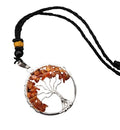 Amazing Gemstone Crystals and Healing Stones Carnelian Necklace - Gold Chain Necklace Pendant - Real Crystal Necklace - color: Tree of Life, size: 1 PIECE