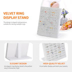 KUKUVR Velvet L-Shaped 50 Slots Ring Earring Holder Display Stand, jewelry Ring Earring Organizer Case Tray for Women & Selling Show (Grey) - color: Grey