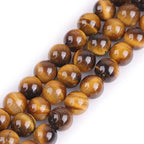 GEM-Inside Natural 8mm Tiger Eye Gemstone Loose Beads Round Crystal Energy Stone Power for Jewelry Making 15'' - color: Yellow Tiger Eye, size: 8mm