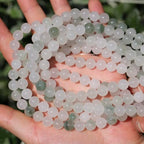 Natural Stone Beads White Jade 8mm Polished Round Smooth Gemstone Beads for Jewelry Making Supplies 15 Inch(45Beads) - color: White Jade 8mm-45pcs