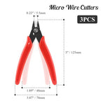Bivethoi 3pcs Micro Wire Cutters Flush Cut Snips, Small Diagonal Cutters 3D Printer Filament Pliers Tool, Mini Tiny Nippers Zip Tie Cutters for Jewelry Making Model (5 Inch, Red) - color: Red