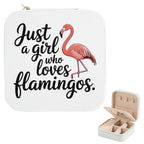 Flamingo Gifts for Girls Women Just A Girl Who Loves Flamingos Portable Jewelry Case Flamingo Lover Birthday Gifts Christmas Gift Mini Jewelry Box Travel for Daughter Sister Easter Graduation Gift - color: Just A Girl Who Loves Flamingos