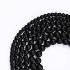 Frosted Black Glass Stone Beads for Jewelry Making Gemstone Round Crystal Bracelet Necklace 65 PCS 6MM 15.5 Inch - color: Frosted Black Glass, size: 6MM