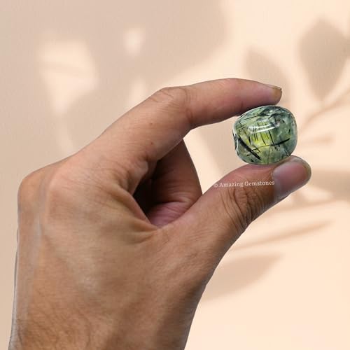 Amazing Gemstone Prehnite Crystal Tumbled Stones Polished Rocks - Natural Gem Stones for Healing - DIY Crystals for Protection (1 Piece) - color: Prehnite