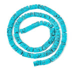1Strand Rectangle Synthetic Turquoise Beads 2 Hole Gemstone Tila Beads Natural Stone Connector Beads for DIY Multi-Strand Necklace Bracelet Jewelry Making - color: Synthetic Turquoise