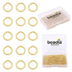 BEADIA 14K Gold Plated Jump Rings Non Tarnish 3mm 1200pcs for Jewelry Making Findings - color: 14K Gold, size: 0.5x3mm