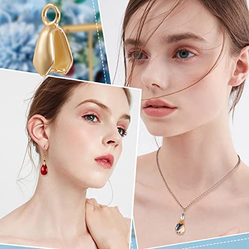 Beebeecraft 40Pcs 4 Style Pinch Bails for Pendants 18K Gold & Sterling Silver Plated Snap on Bails Dangle Charms Clasps Pendant Connector with Hole for Jewelry Making - color: Golden & Silver