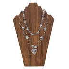 Ikee Design 2 Pcs Lightweight Wooden Necklace Display Bust Easel Jewelry Display for Shows, Necklace Stand, Brown Color, 8.3 W x 4.3 D x 13 H in - color: Brown