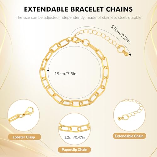 Zplontya Charm Bracelet Making Kit - 571 Pcs Jewelry Supplies with 20Pcs Bracelet Chains, Storage Box & Gift Bags, DIY Bracelet Kit for Jewelry Making, Gold & Silver Charms for Crafting - color: Gold and Sliver