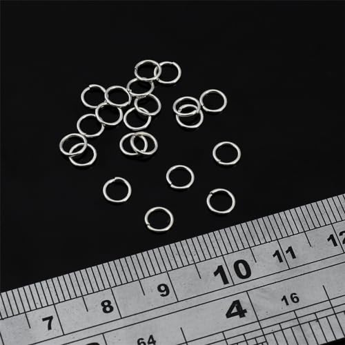 BEADIA 925 Sterling Silver Jump Rings 0.6x5mm 50pcs for Jewelry Making Findings - size: 0.6x5mm