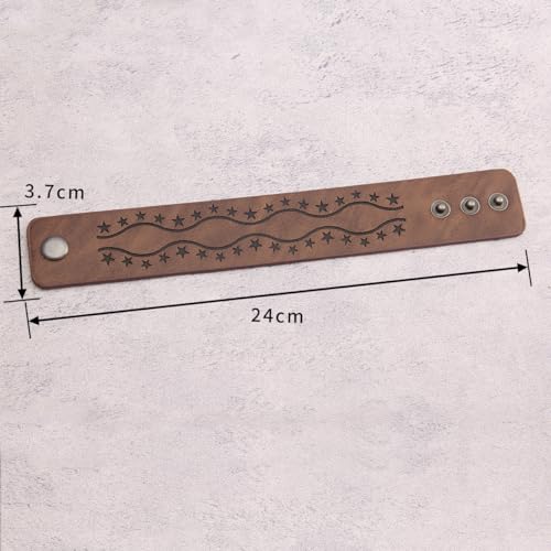 GelConnie Leather Cuff Bracelet Punk Braided Bracelets Rock Leather Wristbands Faux Mens Leather Bracelet Gothic Viking Bangle Adjustable Wrap Bracelet for Women,Men - color: MLPB086-Brown
