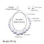 Halawly White Beads Necklace, Acrylic Costume Jewelry for Women Chunky Statement Strand Necklaces with Bracelet Dangle Earrings, Big African Beaded Necklace - color: White Long