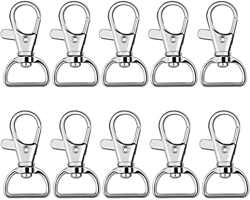 Swivel Snap Hook, 35 PCS Silver Lanyard Clips, Metal Lobster Claw Clasps Keychain Hook with 3/4 INCH D Ring for Macrame Keychain Swivel Clips for Making Key Fobs - color: Silver