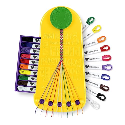 Choose Friendship Bracelet Making Kit – 20 Pre-Cut Threads, Portable Loom with Storage, Makes 8 Bracelets, Craft Gift for Kids Ages 8+, Yellow “Pineapple” - color: Pineapple