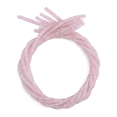 BEADIA Natural Rose Quarts Crystal Spacer Beads Caps Loose Semi Gemstone for Beading Jewelry Making 4mmx2mm 38cm - color: Rose Quarts Crystal, size: Round 4mm x 2mm