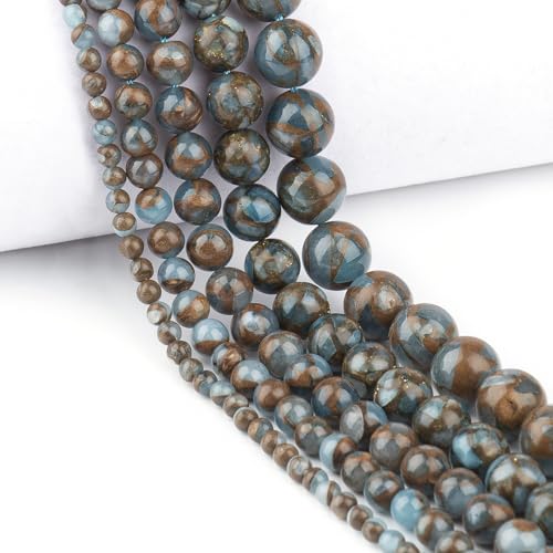 6mm Lake Blue Jade Natural Stone Beads Round Loose Beads for Jewelry Making Yochus DIY Beads Bracelet Necklace - color: Lake Blue Jade, size: 6mm