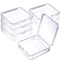 Jetec 6 Pieces Mini Plastic Clear Beads Storage Containers Box for Collecting Small Items, Beads, Jewelry, Business Cards, Game Pieces, Crafts (3.7 x 3.7 x 1.2 Inch) - size: 3.7 x 3.7 x 1.2 Inch