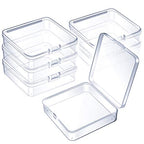 Jetec 6 Pieces Mini Plastic Clear Beads Storage Containers Box for Collecting Small Items, Beads, Jewelry, Business Cards, Game Pieces, Crafts (3.7 x 3.7 x 1.2 Inch) - size: 3.7 x 3.7 x 1.2 Inch