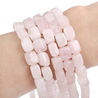 BEADIA Natural Rose Quartz Cuboid Stone Loose Semi Gemstone Beads for Jewelry Making 8mmx12mm 38cm/Strand - color: Rose Quartz, size: 8mm X 12mm