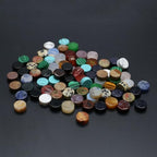 40 Pcs Healing Loose Beads Round Shape Natural Necklace Stone Pendants Crystal Charms for Jewelry Making DIY Craft - color: round
