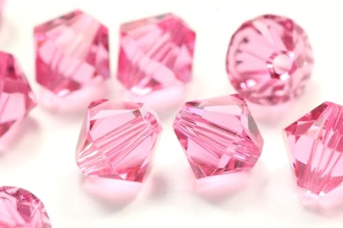 100pcs Authentic Preciosa 3mm (0.12 Inch) Small Faceted Bicone Crystal Loose Beads Pink Rose Compatible with Swarovski Elements Crystals for Jewelry Making Pre-B337 - color: Rose, size: 3mm (0.12 Inch) - 100pcs
