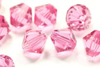 100pcs Authentic Preciosa 3mm (0.12 Inch) Small Faceted Bicone Crystal Loose Beads Pink Rose Compatible with Swarovski Elements Crystals for Jewelry Making Pre-B337 - color: Rose, size: 3mm (0.12 Inch) - 100pcs