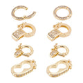 CHGCRAFT 8Pcs Fold Over Clasps Long-Lasting Plated Brass Micro Pave Cubic Zirconia Twister Clasps Interchangeable Bail Clasps for Jewelry Making - color: 8Pcs 4 Styles Fold Over Clasps