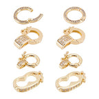 CHGCRAFT 8Pcs Fold Over Clasps Long-Lasting Plated Brass Micro Pave Cubic Zirconia Twister Clasps Interchangeable Bail Clasps for Jewelry Making - color: 8Pcs 4 Styles Fold Over Clasps