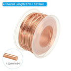 PATIKIL 121.39 Feet Solid Bare Copper Wire,18 Gauge 99.9% Pure Copper Wire 1.02mm Soft Beading Wire Metal Plant Stem Ties for Jewelry Craft (37m) - size: 1.02mm x 121.39ft