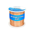 24 Gauge Solid Soft Copper Wire (850Ft, 16OZ) for Electroculture Gardening Plants, Bare Pure Copper Wire Jewelry Making Craft - size: 24GA