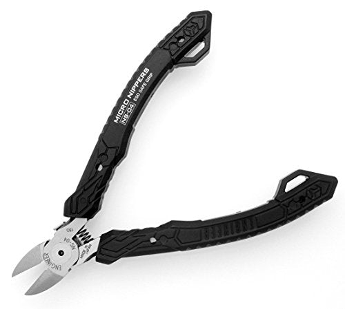 ENGINEER 4.75" Precision Mini Nippers Side Cutting Pliers, Professional Grade Flush Cutters, ESD Safe Grip Hardened Carbon Steel Jaws. Made in Japan. NS-04 - size: 120 mm