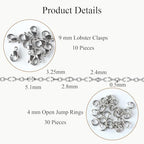 16.4 Feet Stainless Steel Oval Lip Jewelry Making Chains Silver Chain Bulk for Jewelry Making DIY Craft Findings - color: Lip Silver