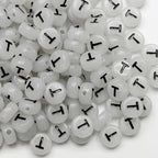 200PCS Letter Beads Glow in The Dark 4x7mm Acrylic Alphabet Letter T Beads for Jewelry Making Bracelet - color: T-200PCS