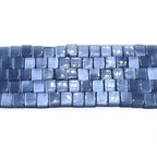 48pcs 8mm Blue Gray Cat's Eye Cube Stone Square Gemstone Beads Semi-Precious Craft Supplies for DIY Jewelry Making - color: Cube8mm Blue Gray