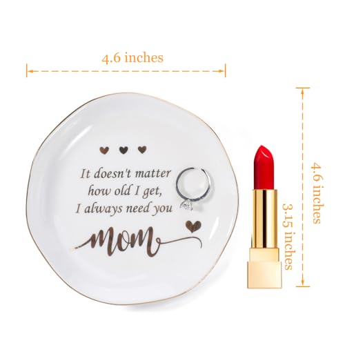 HOME SMILE Mom Ring Dish Jewery Tray-Christmas Mother Day Valentines Birthday Gifts for Mother-No Matter How Old I Get,I Always Need you-Stocking Stuffers for Mom Under 10 - style: Aunt