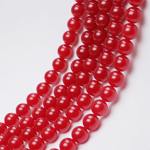 MJDCB Natural Red Jade Round Loose Beads for Jewelry Making DIY Bracelet Necklace (4mm) - color: Red Jade, size: 4mm