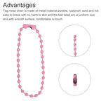 MECCANIXITY Ball Bead Chain Beaded Necklace Chains 5 Inch Adjustable Metal Ball Chains 2.4mm/0.1inch Keychain for Jewelry Making,DIY Craft Projects,Pack of 36(Pink) - color: Pink