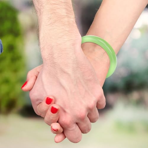 Landical 2.4'' Natural Jade Bracelet for Women Jade Bangle Bracelets with Box Good Luck Bangle Jewelry Gift for Mother - color: Emerald Green