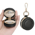 KUKUVR Jewelry Ring Holder Box with Keychain, Portable Gym Jewelry Storage Box Case, Small Travel Ring Earring Stud Necklace Storage Case (Black) - color: Black