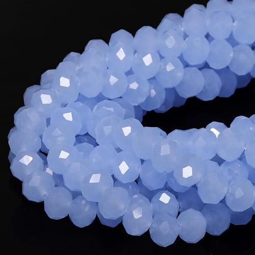 5 Strands 8mm 300PCS Blue Crystal Beads, Song Xi Porcelain Jade Glass Beads for Jewelry Making, Gemstone for Necklace Earring, Arts and Crafts,DIY, and Craft Supplies - color: Blue, size: 8mm(5 Strands)