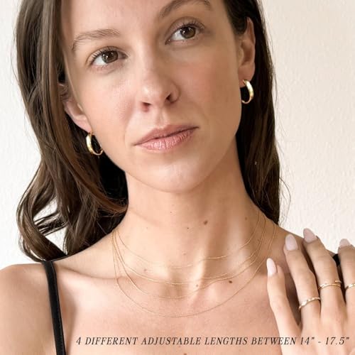 Honeycat Thin Chain Adjustable Choker in Gold, Rose Gold, or Silver (13", 14", 15", 16", 17") | Delicate Jewelry - color: Rose Gold